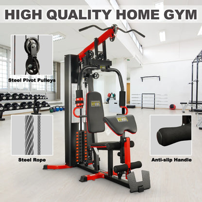 LX750 Multifunctional Full Home Gym System Workout Station with 122.5 Lbs Weight Stack, One Station, Comes with Installation Instruction Video, Ships in 5 Boxes