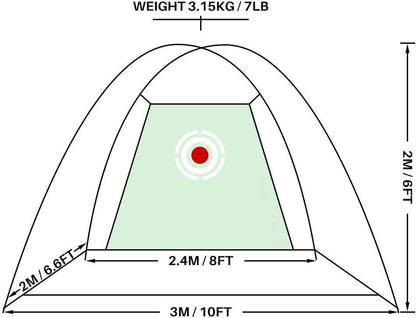 Golf Practice Net, 10X7 Feet Golf Nets for Backyard Driving, Heavy Duty Golf Net – Home Golf Swing Training - Indoor Outdoor Use - Golf Simulator for Any Golfer