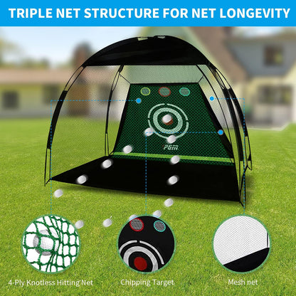 Golf Practice Net, 10X7 Feet Golf Nets for Backyard Driving, Heavy Duty Golf Net – Home Golf Swing Training - Indoor Outdoor Use - Golf Simulator for Any Golfer
