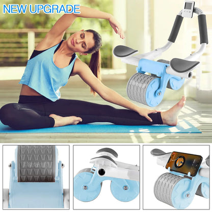 2025 New with Timer Ab Abdominal Exercise Roller Elbow Support, Abs Roller Wheel Core Exercise Equipment, Automatic Rebound Abdominal Wheel